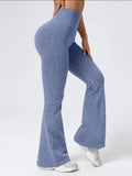Leggings Flare Canelada de Cintura Alta