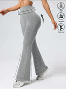 Leggings Flare Canelada de Cintura Alta
