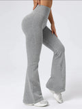 Leggings Flare Canelada de Cintura Alta