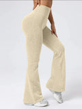 Leggings Flare Canelada de Cintura Alta